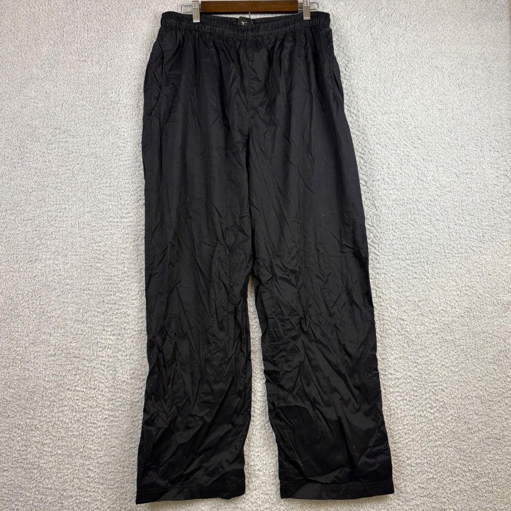 Vintage Nike Track Pants Mens XL Black Windbreaker Baggy Swoosh Nylon Y2K Skater